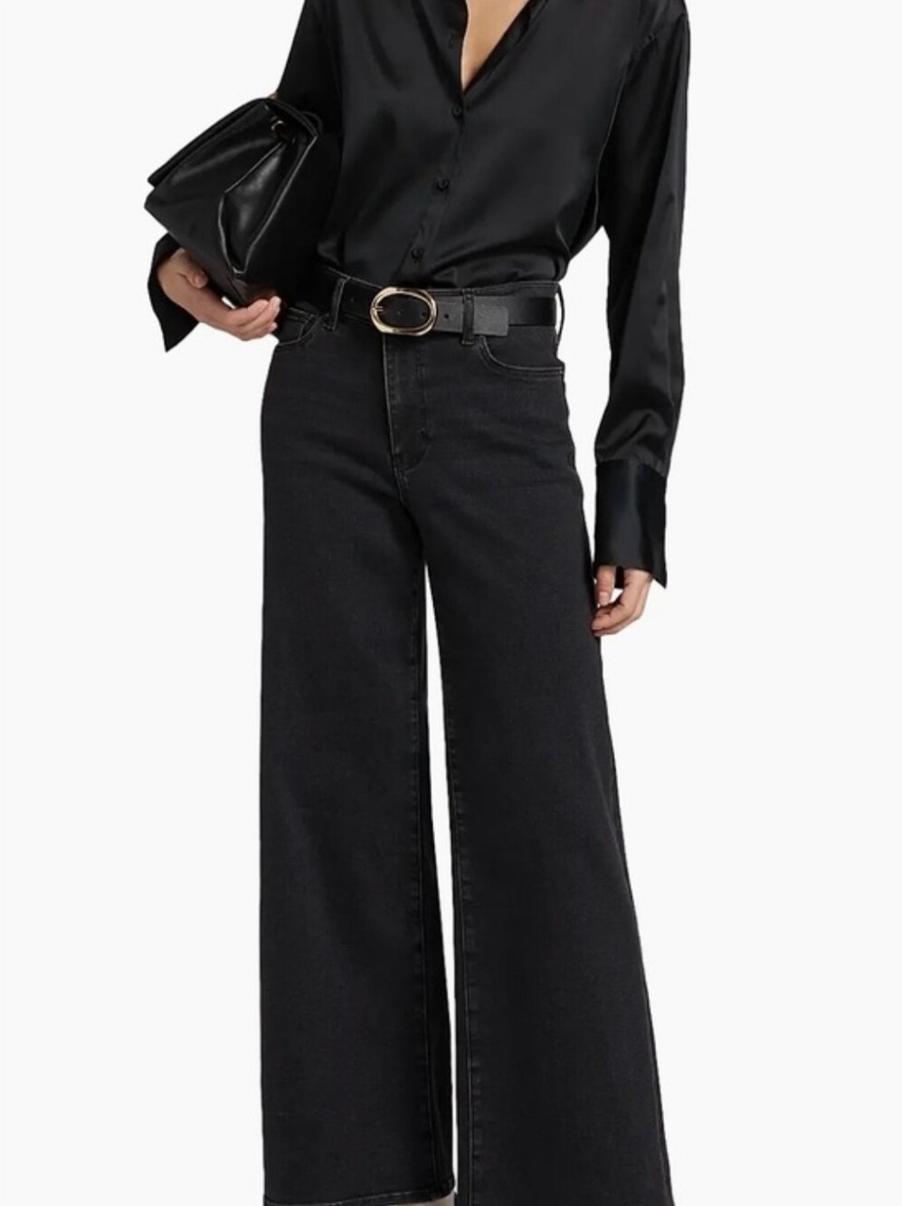 FRAME Le Slim Palazzo Wide Leg High-Rise Black Jeans  Size 31
